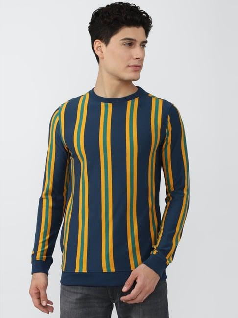 peter england jeans multi slim fit striped sweatshirt