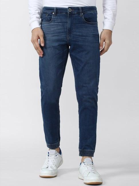 peter england jeans navy blue fitted - regent jogger jeans