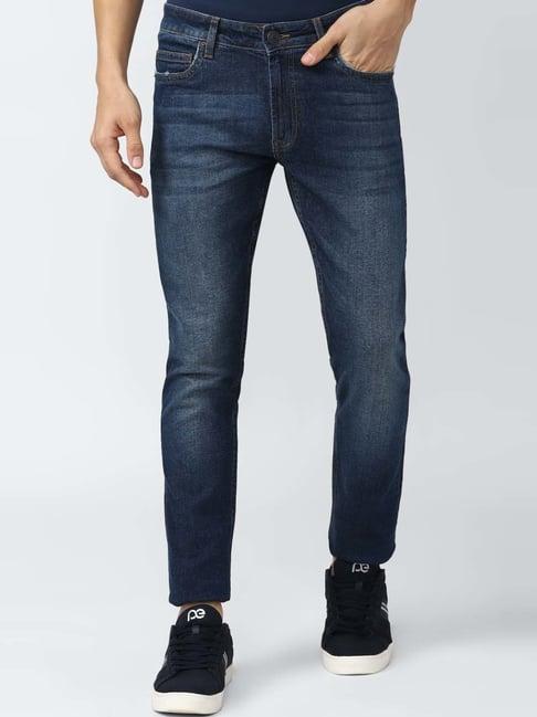 peter england jeans navy blue slim fit jeans