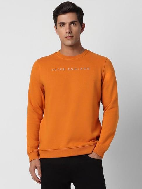 peter england jeans orange slim fit sweatshirt