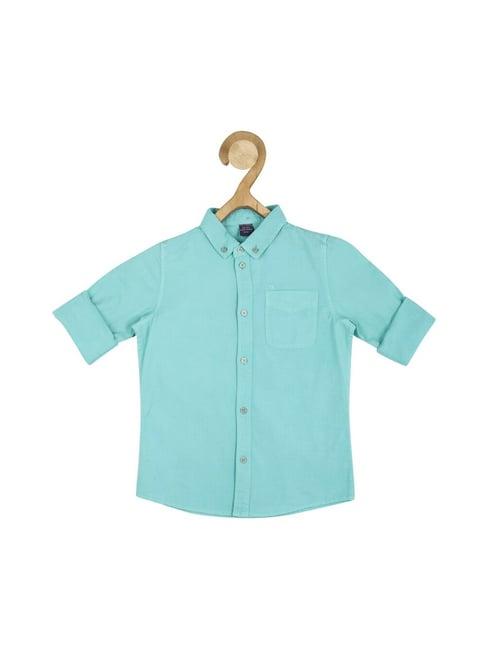 peter england kids blue solid full sleeves shirt