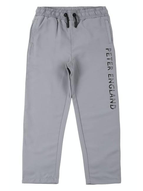 peter england kids grey graphic print joggers