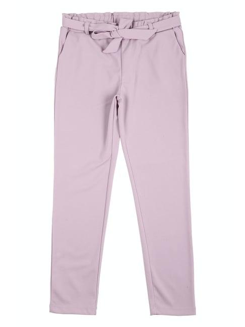 peter england kids light purple solid trousers