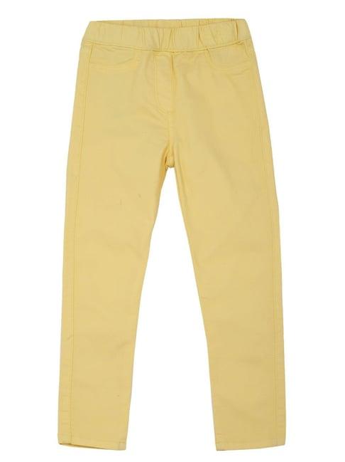 peter england kids light yellow solid jeans