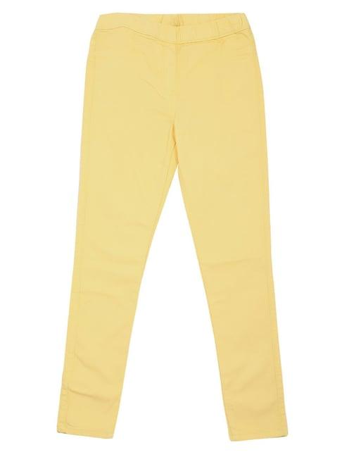 peter england kids light yellow solid jeans