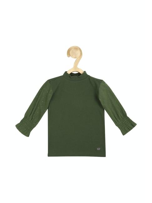 peter england kids olive solid full sleeves top