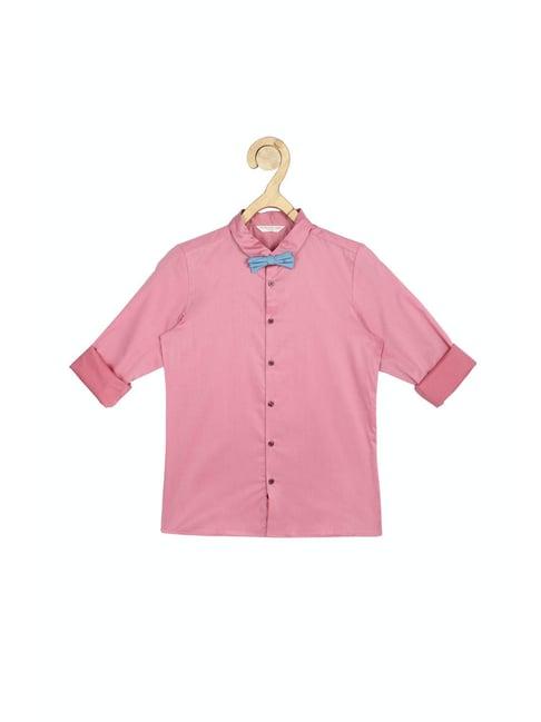 peter england kids pink solid full sleeves shirt