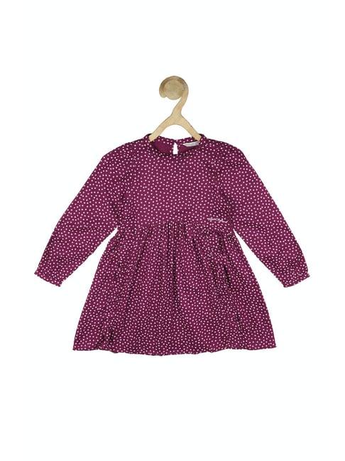 peter england kids purple printed full sleeves dress