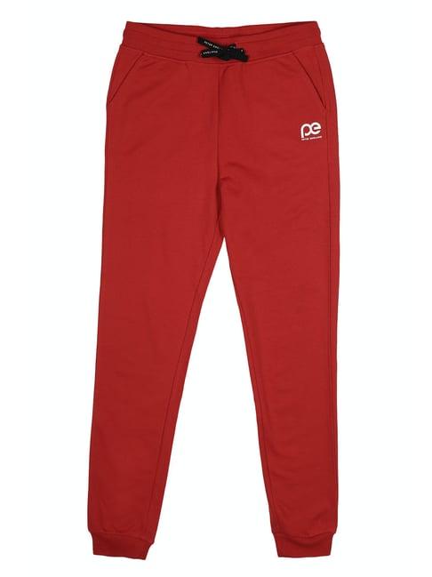 peter england kids red solid joggers