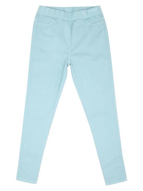 peter england kids turquiose solid jeans