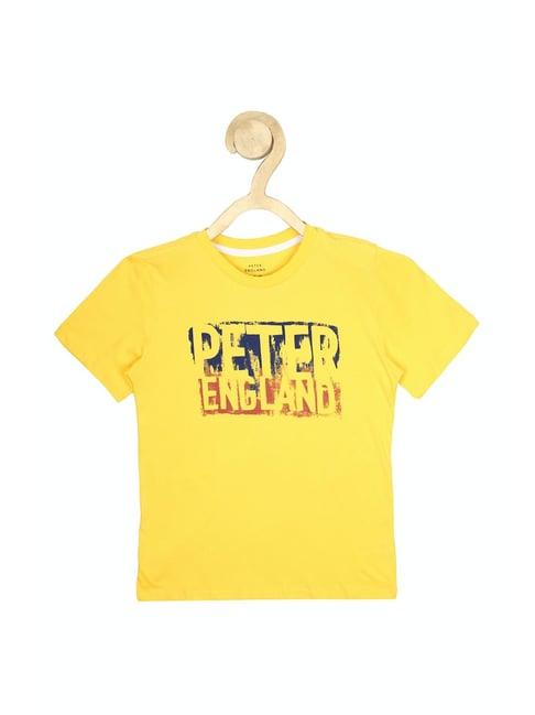 peter england kids yellow printed  t-shirt