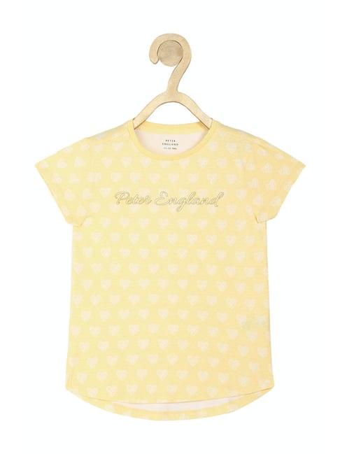 peter england kids yellow printed t shirt