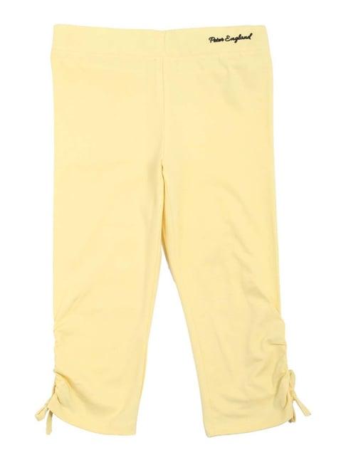 peter england kids yellow regular fit capri