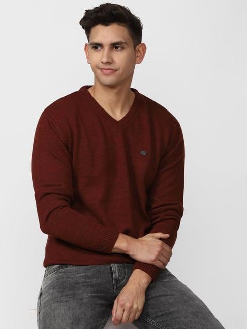 peter england maroon regular fit sweater