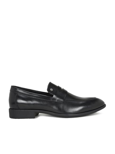 peter england men's black casual loafers