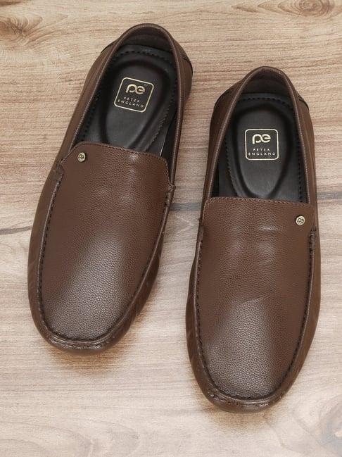 peter england men's brown casual loafers