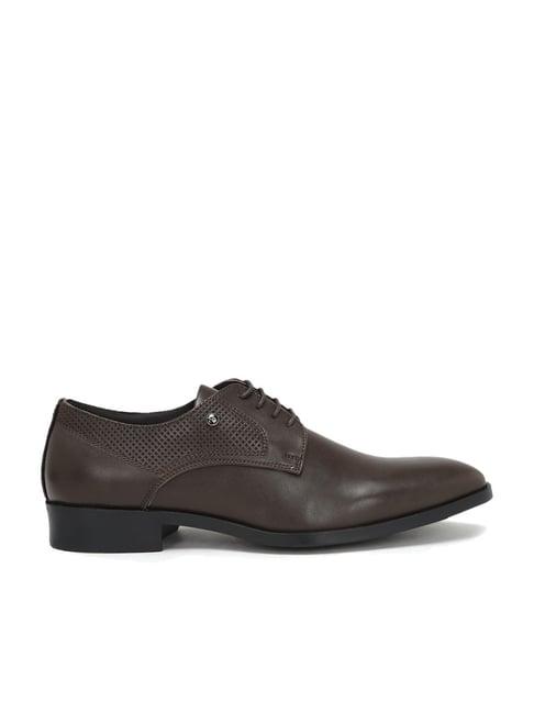 peter england men's brown derby shoes