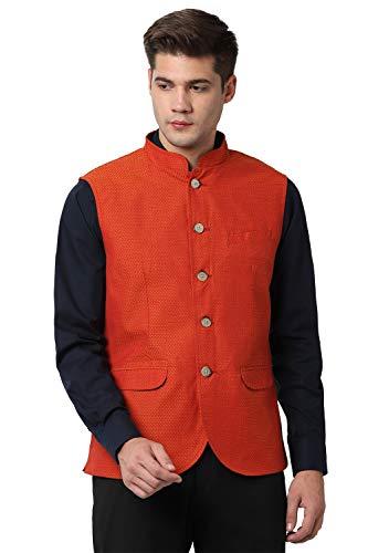 peter england men's jacket (pinjetlp067579_orange_42)