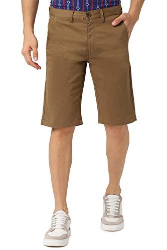 peter england men's regular fit shorts (pcsrcrgfo4063032_brown_32)