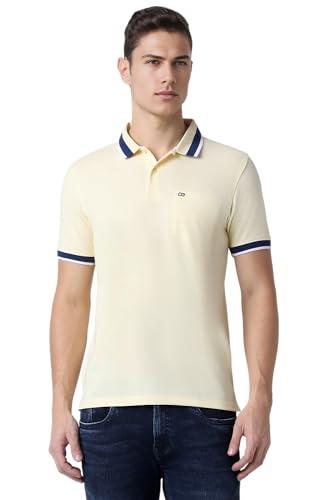 peter england men's regular fit t-shirt (pckwsrgf430061_yellow