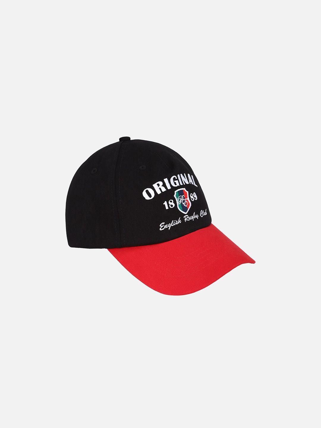 peter england men black & red printed baseball cap