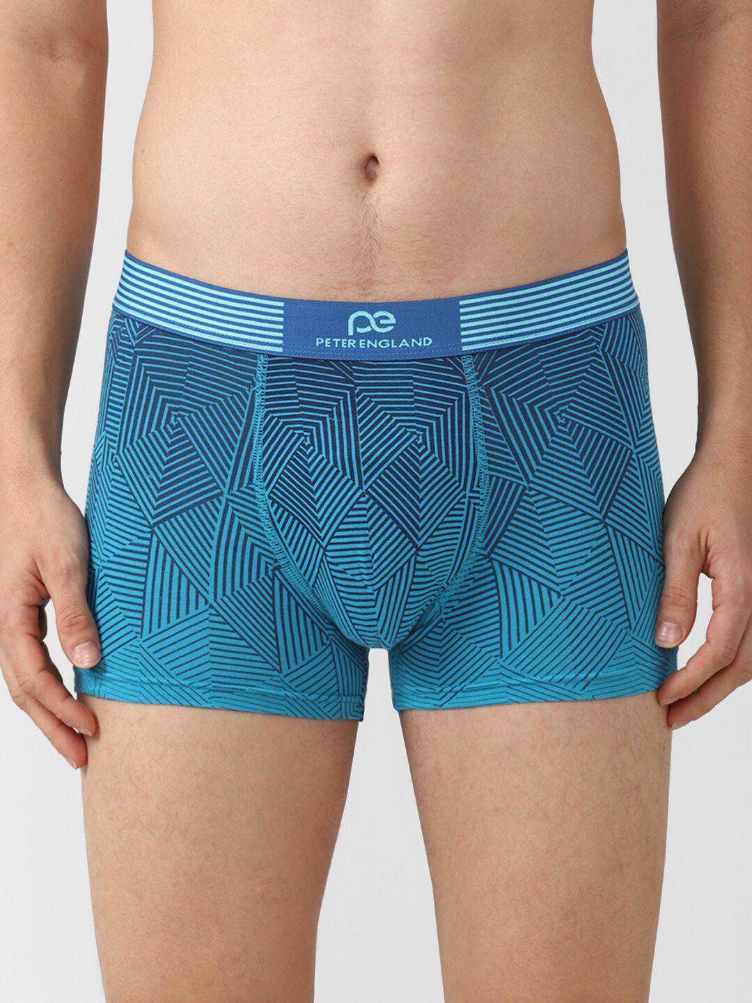 peter england men blue geometric printed trunk petrmrgf032725