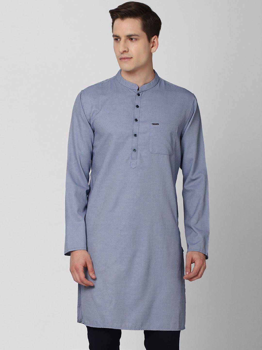 peter england men blue solid kurta