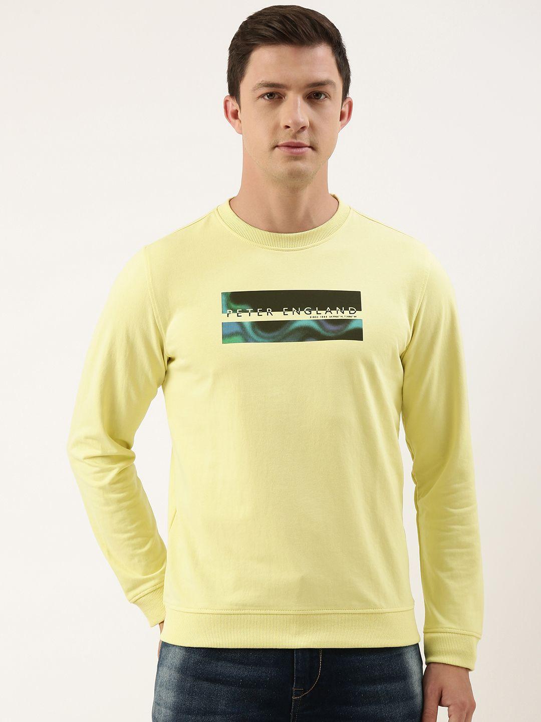 peter england men brand logo printed sweatshirt