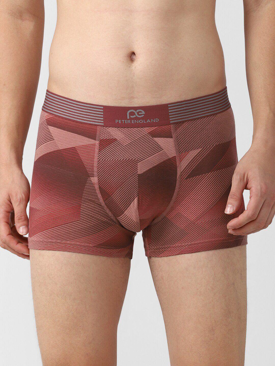 peter england men brown geometric printed trunks petrmrgfj11882