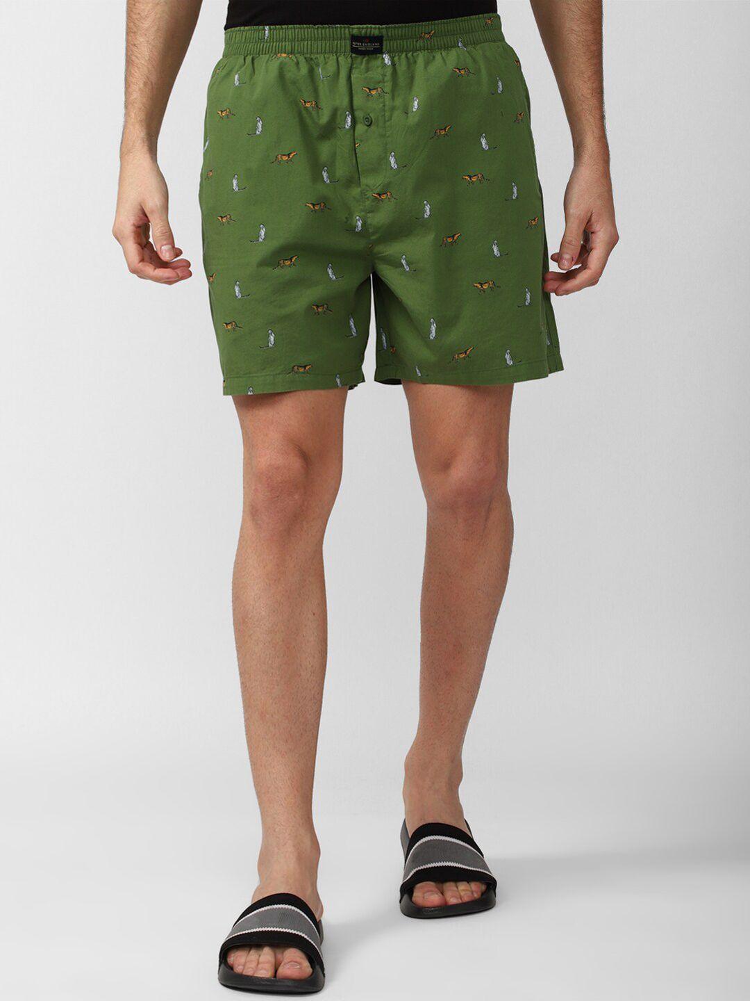 peter england men conversational printed pure cotton shorts