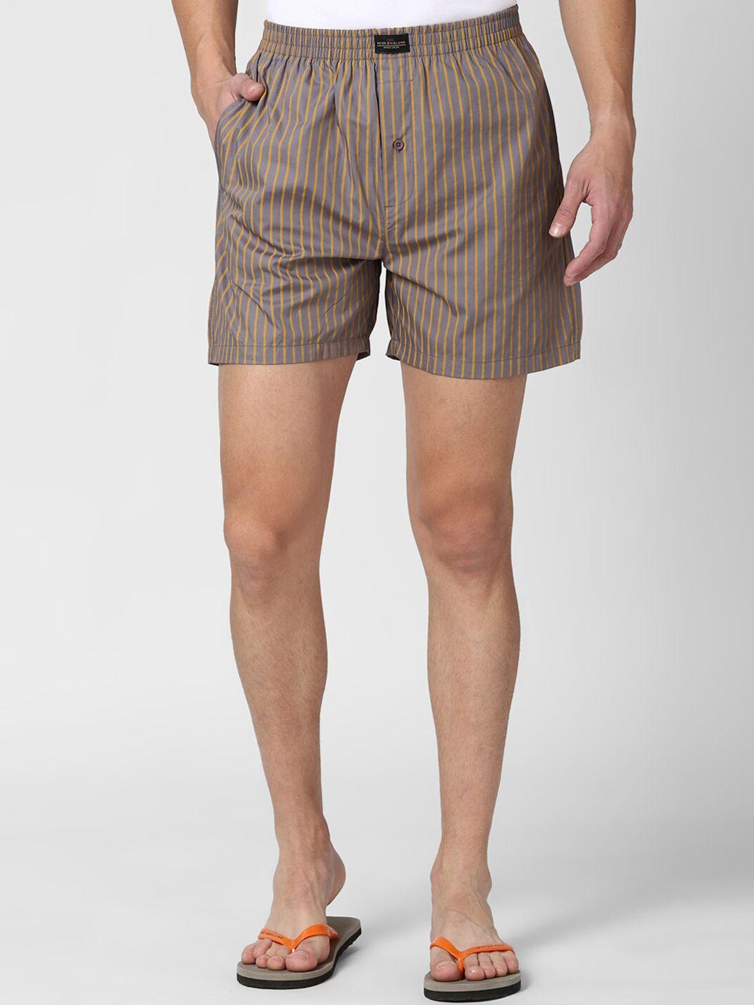 peter england men grey striped pure cotton boxers