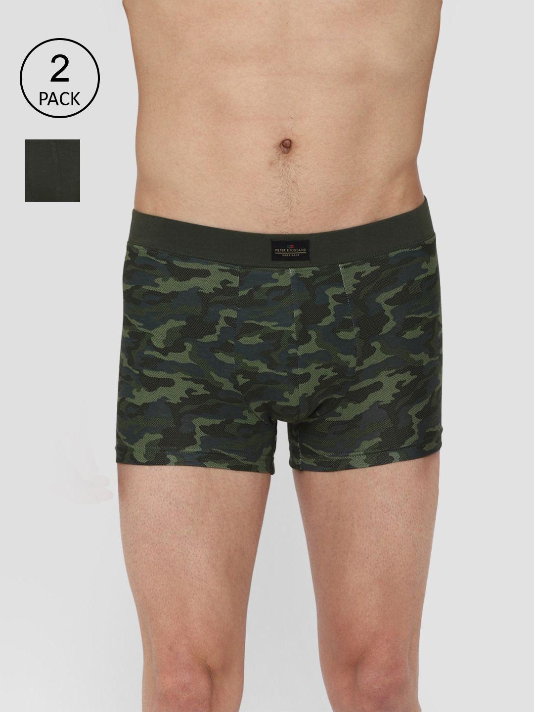 peter england men pack of 2 camouflage printed trunks