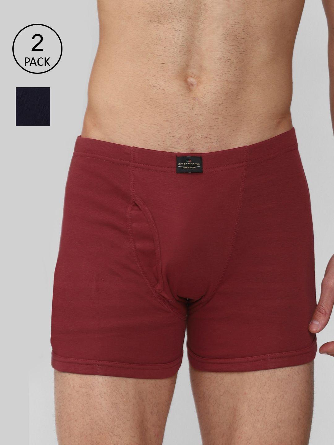 peter england men pack of 2 solid pure cotton trunks petrmrgby78792
