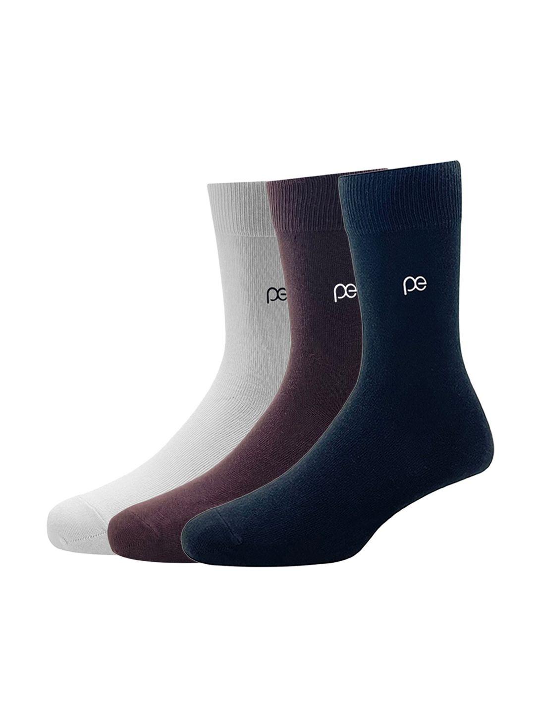 peter england men pack of 3 solid calf-length socks
