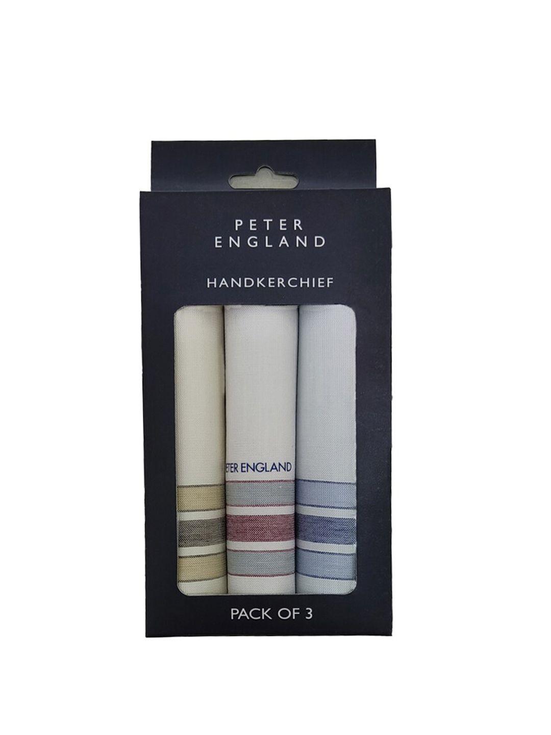 peter england men pack of 3 striped cotton handkerchief