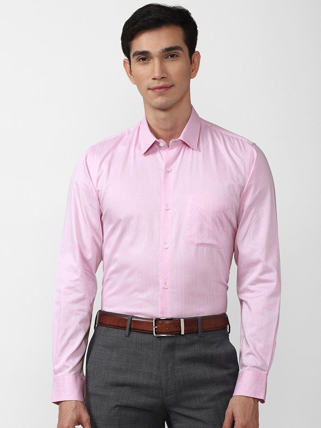 peter england men pink slim fit formal shirt