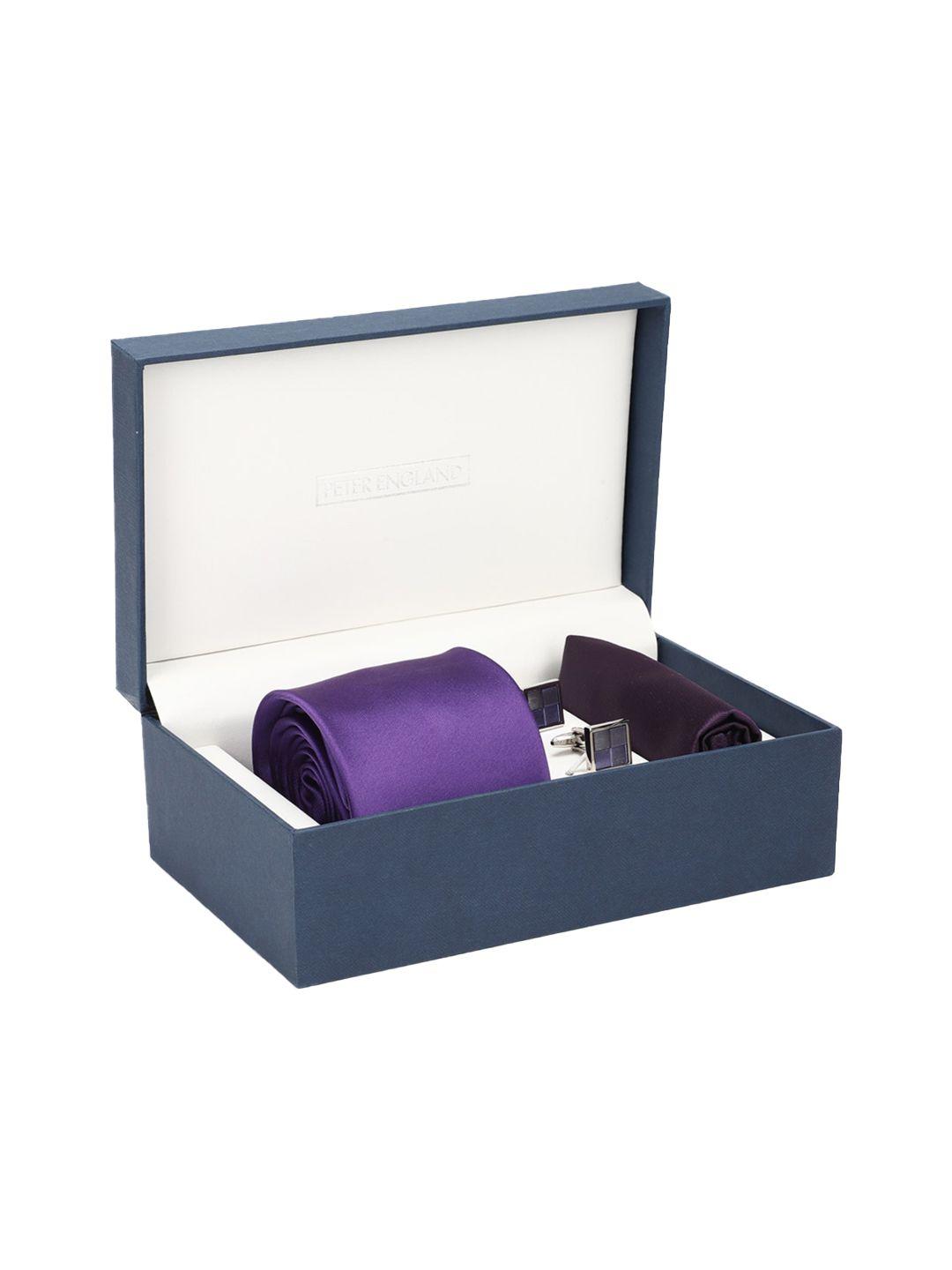 peter england men purple accessory gift set