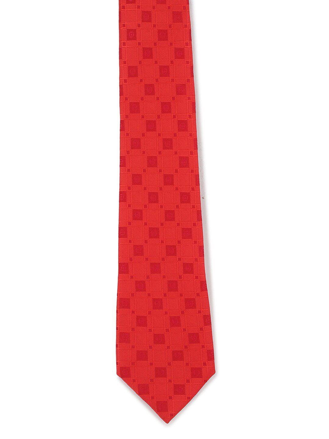 peter england men red printed broad tie