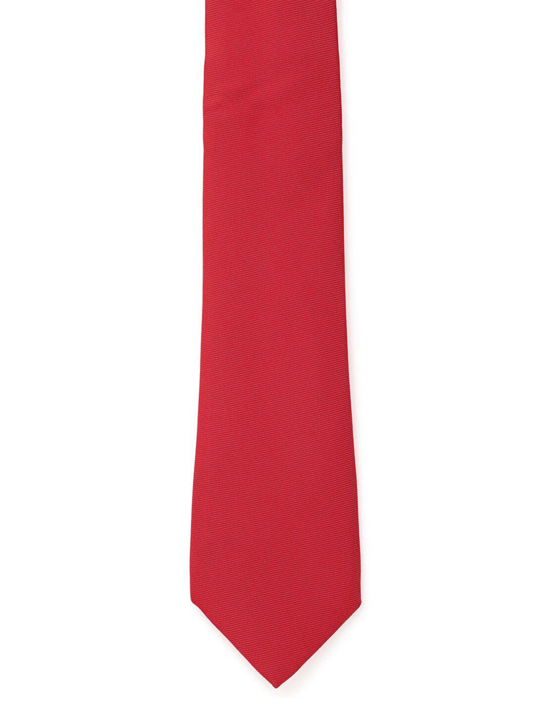peter england men red solid skinny tie