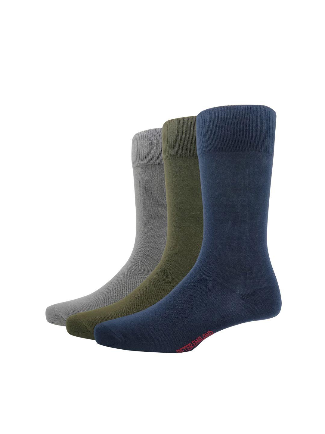 peter england men set of 3 calf-length assorted socks