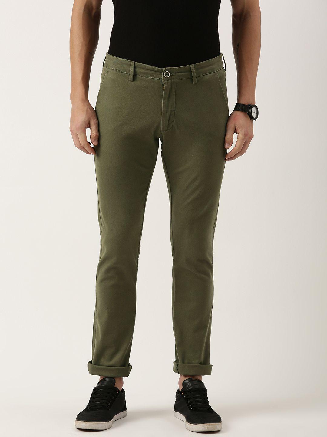 peter england men slim fit chinos trousers