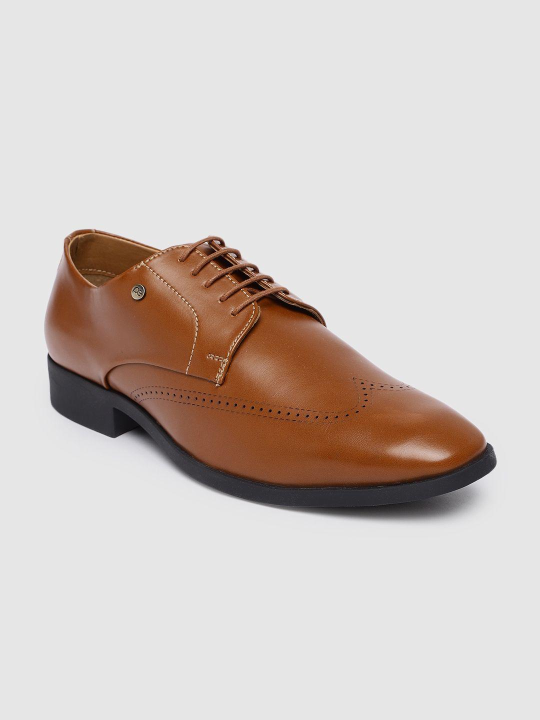 peter england men solid formal brogues