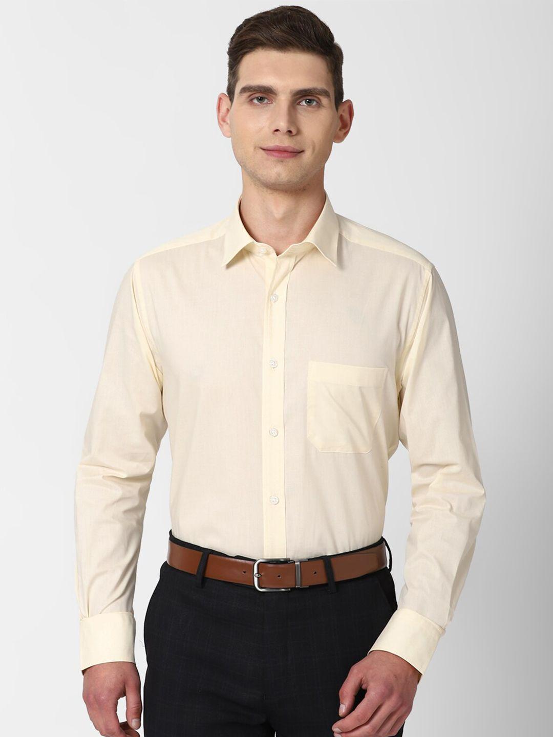 peter england men yellow formal shirt