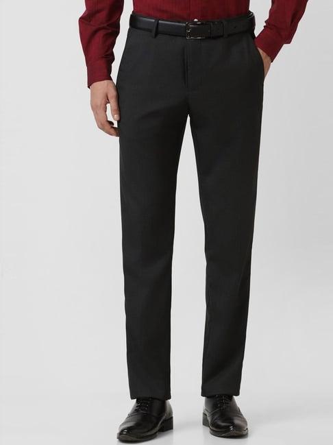 peter england mid black slim fit trousers