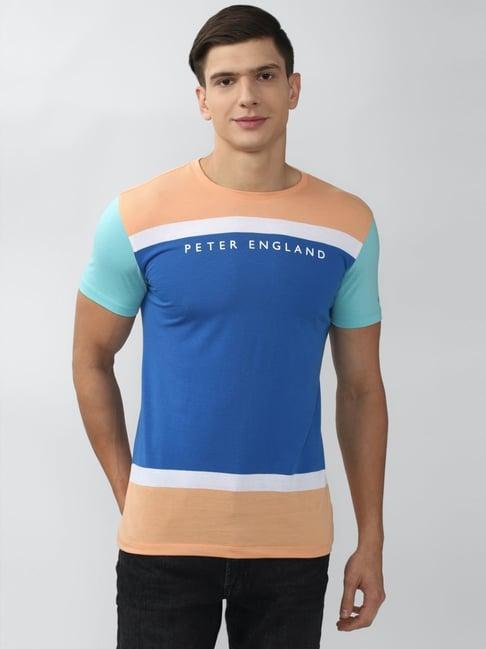 peter england multi slim fit printed t-shirt