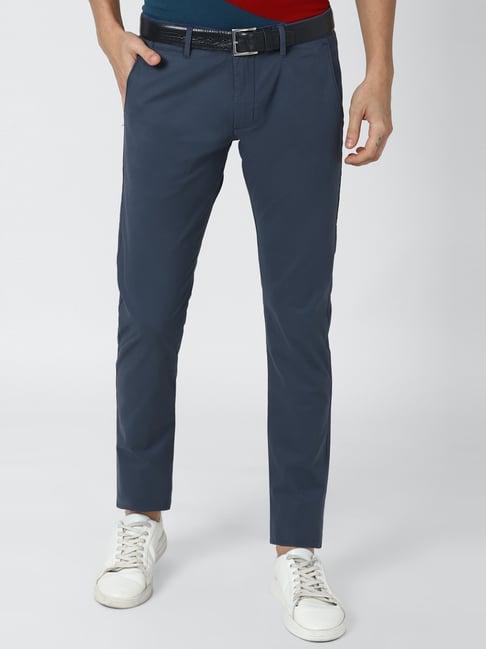 peter england navy cotton skinny fit chinos