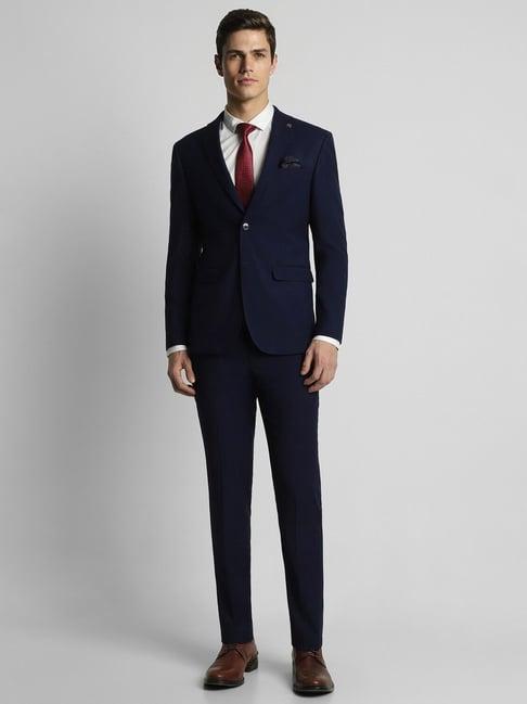 peter england navy slim fit two piece suit