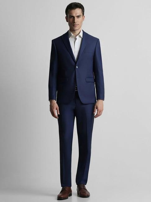 peter england navy slim fit two piece suit