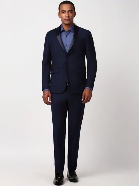 peter england navy slim fit two piece suits