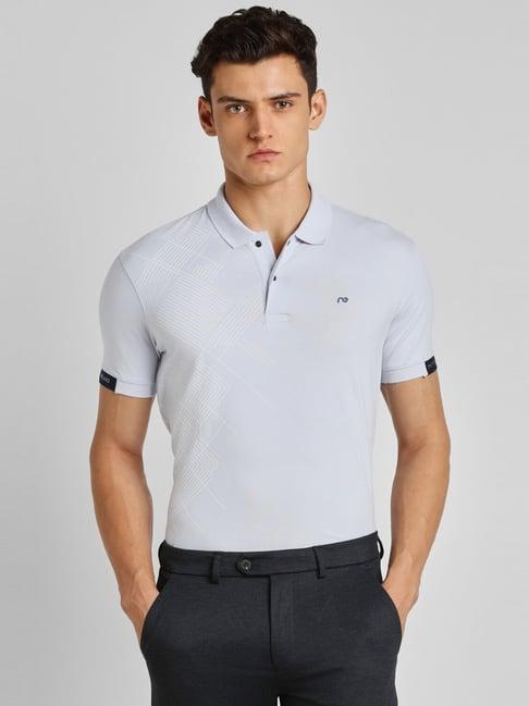 peter england perform blue  slim fit polo t-shirt